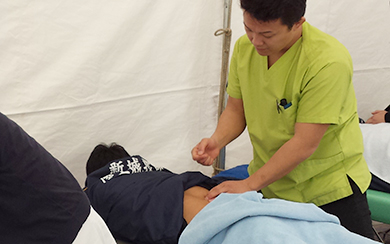 新城マラソン鍼灸ボランティア